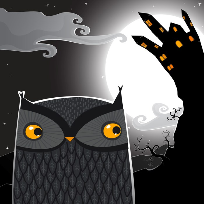 Owl in a Halloween Night